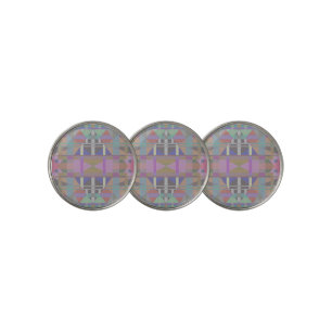 Green Purple Pink Geometric Golf Ball Marker