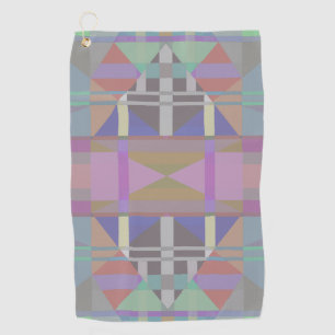 Green Purple Pink Geometric Golf Towel