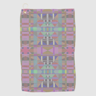 Green Purple Pink Geometric Golf Towel