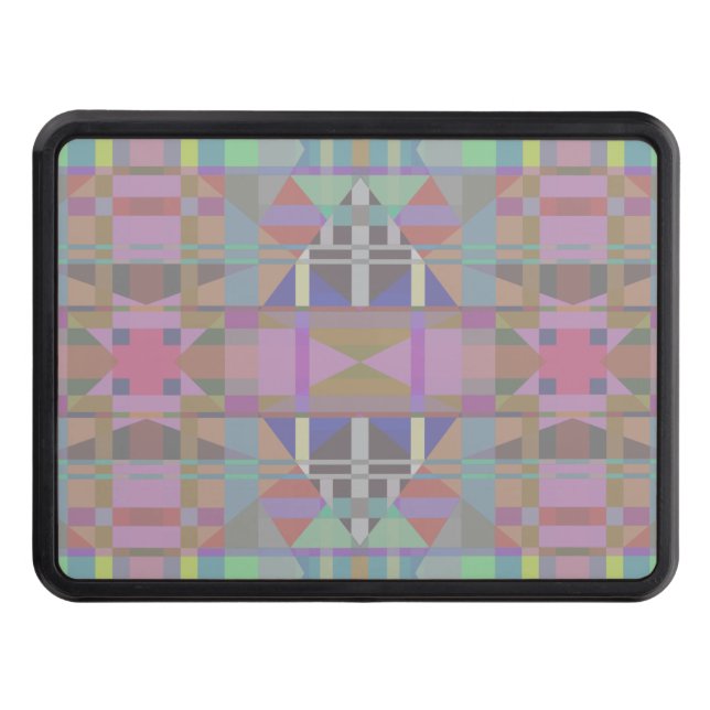 Green Purple Pink Geometric Hitch Cover (Front)