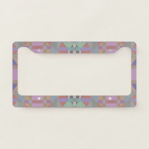 Green Purple Pink Geometric License Plate Frame