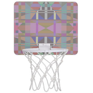 Green Purple Pink Geometric Mini Basketball Hoop