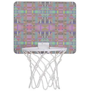 Green Purple Pink Geometric Mini Basketball Hoop