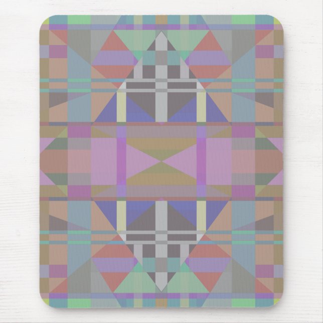 Green Purple Pink Geometric Mouse Pad (Front)