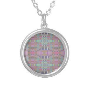 Green Purple Pink Geometric Necklace