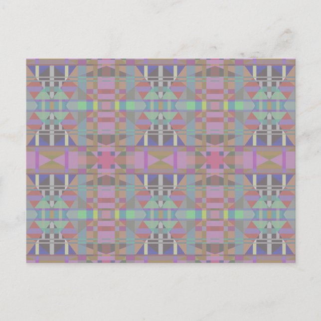 Green Purple Pink Geometric Postcard (Front)