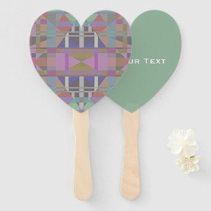 Green Purple Pink Geometric Set of Fans