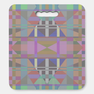 Green Purple Pink Geometric Stadium Seat Cushion