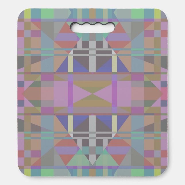 Green Purple Pink Geometric Stadium Seat Cushion (Front Vertical)