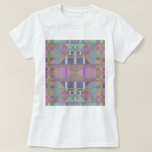Green Purple Pink Geometric T-Shirt (Design Front)