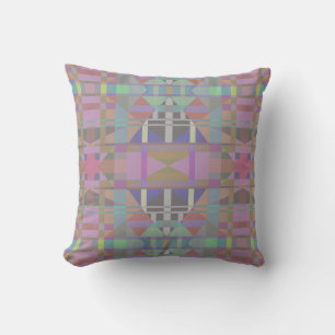 Green Purple Pink Geometric Throw Pillow