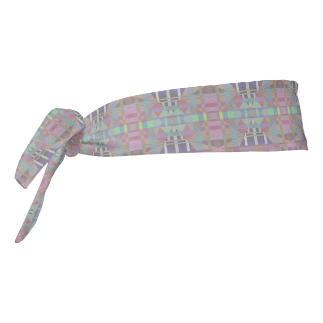 Green Purple Pink Geometric Tie Headband (Rotate 270)