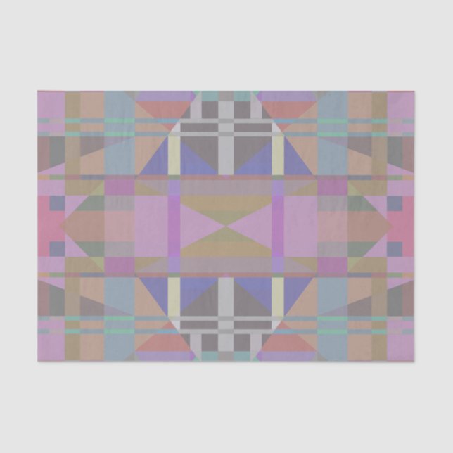 Green Purple Pink Geometric Tissue Paper (Front)