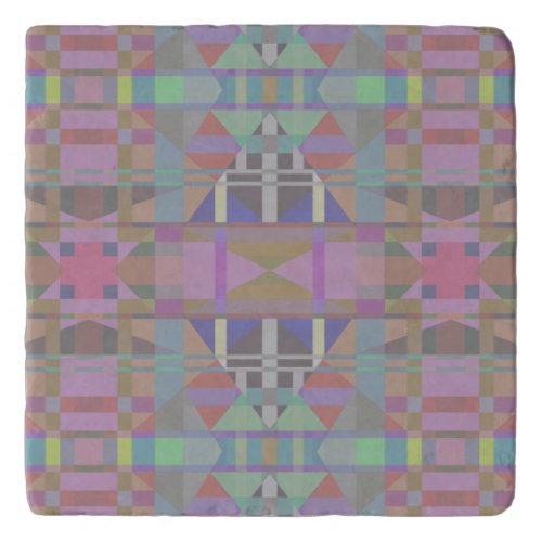 Green Purple Pink Geometric Trivet