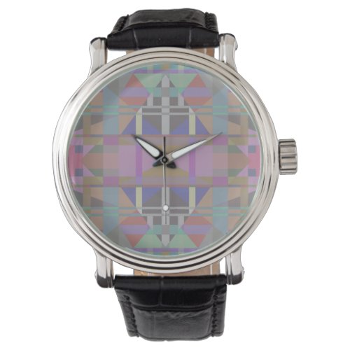 Green Purple Pink Geometric Watch