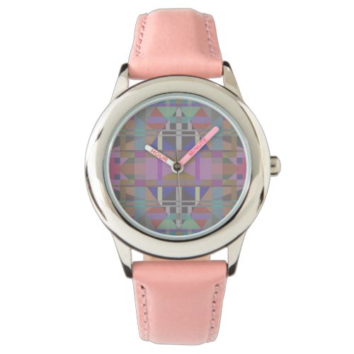 Green Purple Pink Geometric Watch