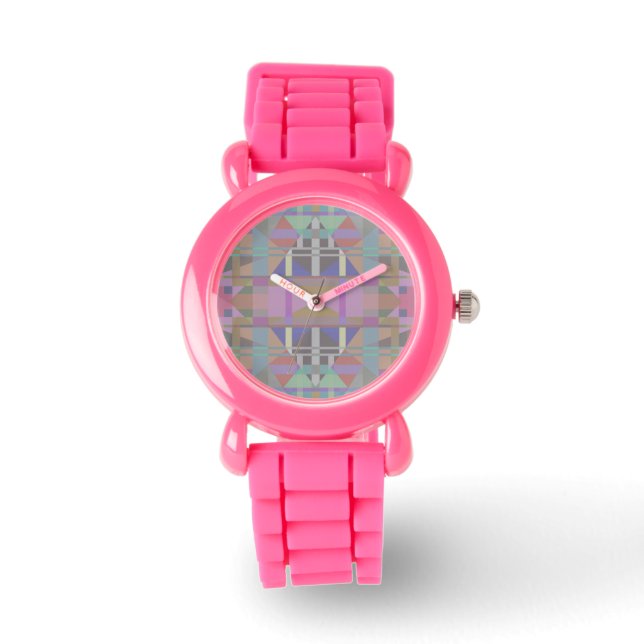 Green Purple Pink Geometric Watch (Front)