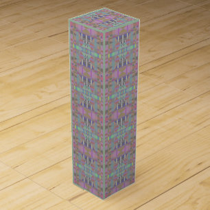 Green Purple Pink Geometric Wine Box
