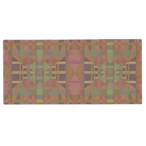 Green Purple Pink Geometric Wood Flash Drive