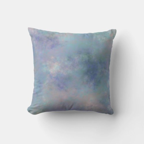 Green Purple Pink Misty Watercolor Background Throw Pillow