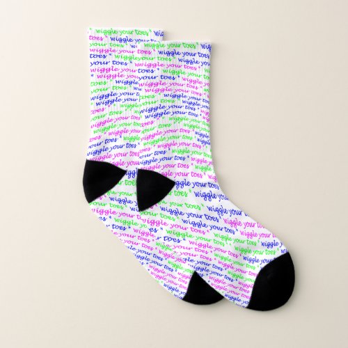 Green Purple Pink Wiggle Your Toes Socks