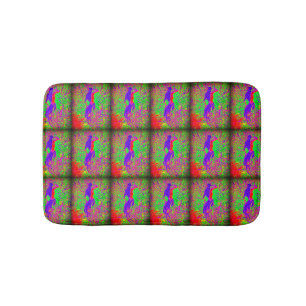 green purple red  mermaids pattern bathroom mat