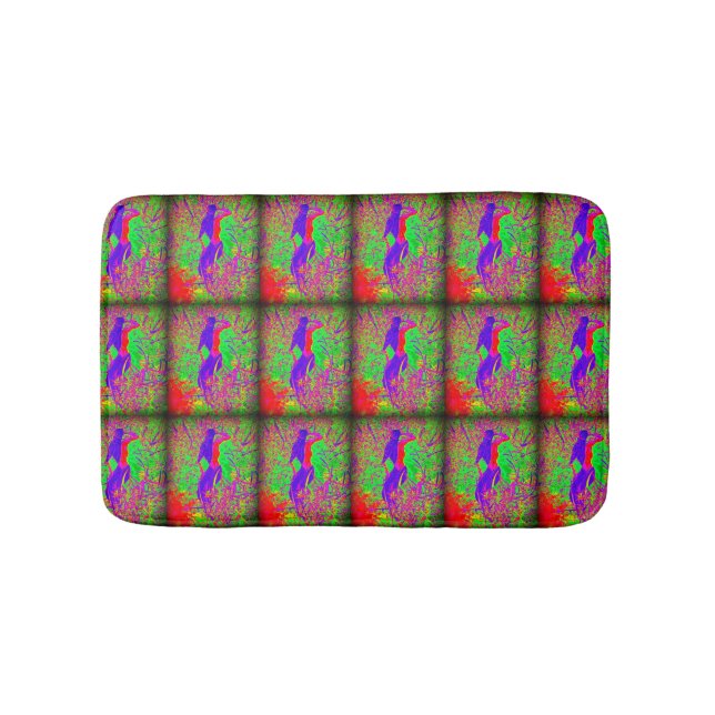 green purple red  mermaids pattern bathroom mat (Front)