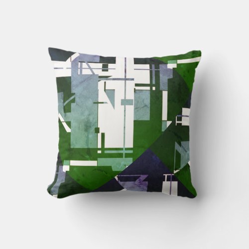 Green Purple Shades White Faded Effect MCM Look Throw Pillow