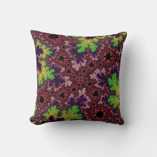 Green Purple Speckle Throw Pillow (Front)