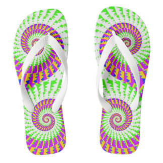 Green Purple Spiral Flip Flops