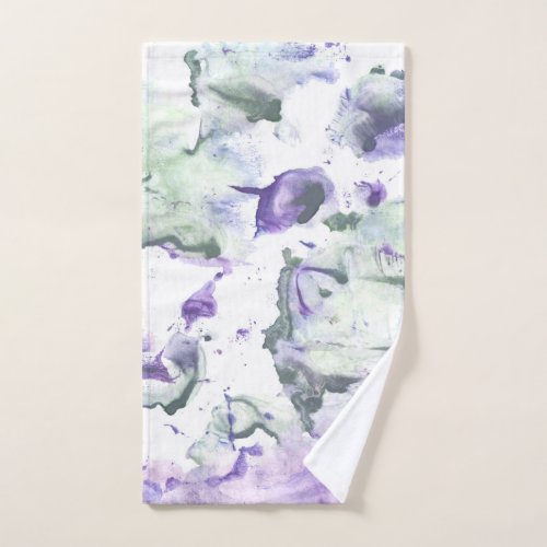 Green purple stains hand towel 