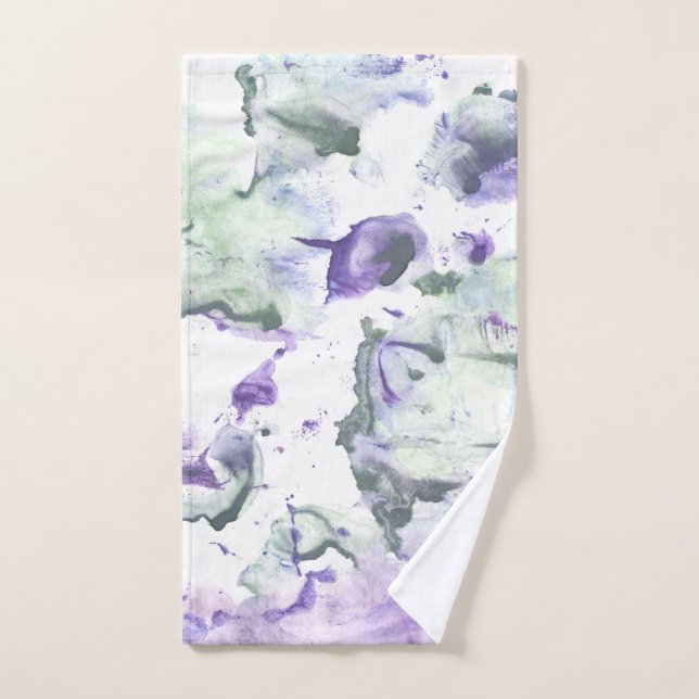 Green purple stains hand towel  (Hand Towel)