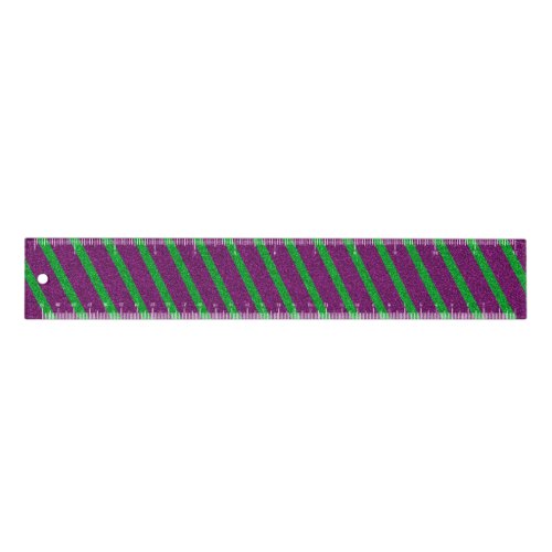 Green  Purple Stripes Glitter Ruler