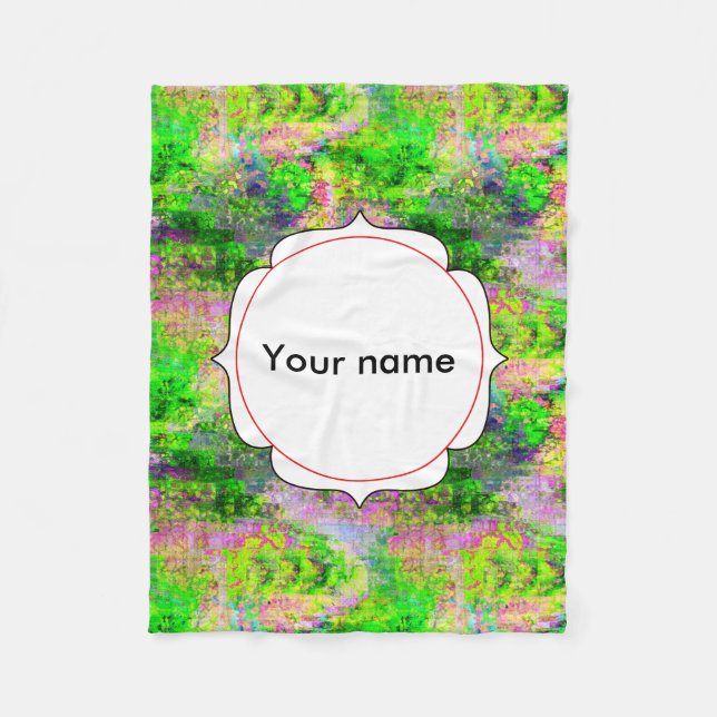 Green purple texture fleece blanket (Front)