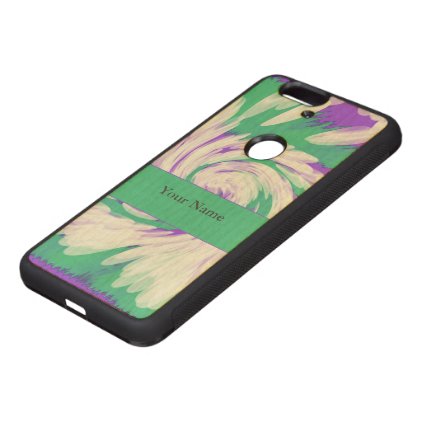 Green Purple Tie Dye Swirl Wood Nexus 6P Case