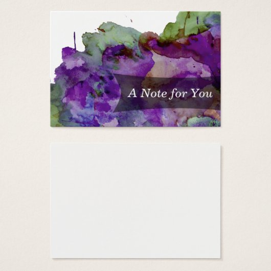 Green/Purple Watercolor Paint Splatter Notes 2 (Front & Back)
