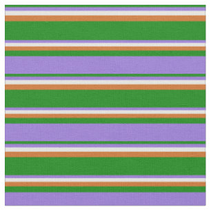 Green, Purple, White & Chocolate Colored Pattern Fabric