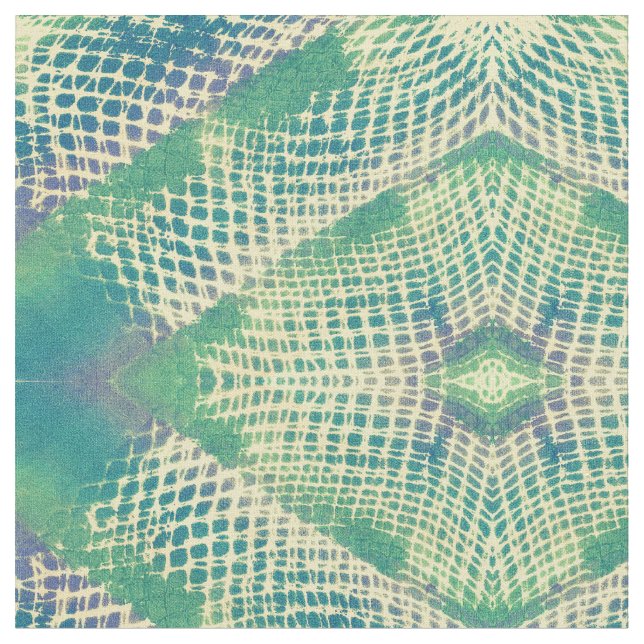 Green Purple Yellow Diamond Geometric Fabric (Close Up)