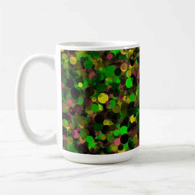 Green Purple Yellow Dot 15oz Mug (Left)