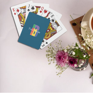 Green purple yellow red Monogram Initial B blue Poker Cards