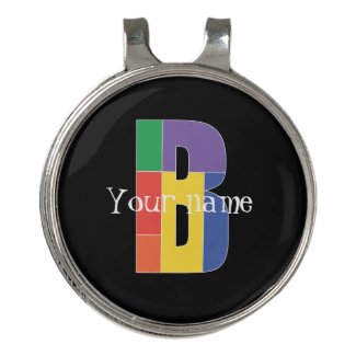 Green purple yellow red Monogram Initial  B