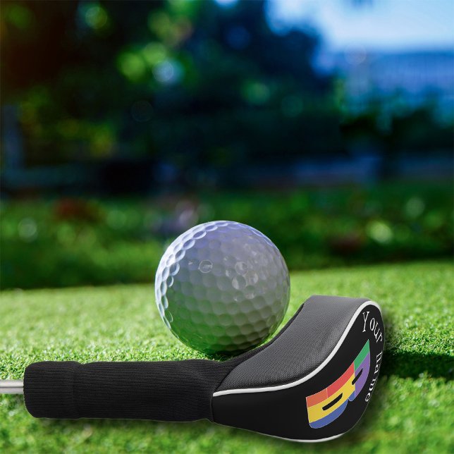 Green purple yellow red Monogram Initial  B Golf Head Cover (Creator Uploaded)