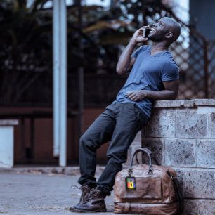 Green purple yellow red Monogram Initial B Luggage Tag