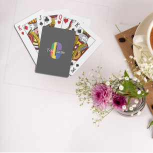 Green purple yellow red Monogram Initial C grey Poker Cards