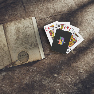 Green purple yellow red Monogram Initial D black Poker Cards