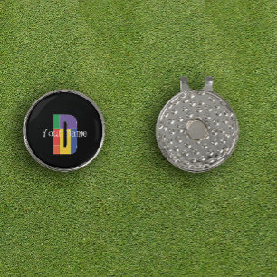 Green purple yellow red Monogram Initial D Golf Hat Clip