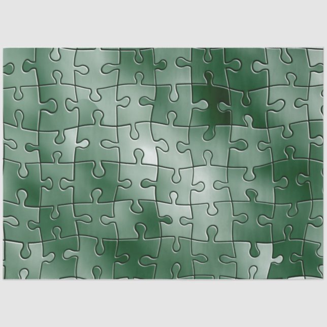 green puzzle pieces tissue paper (Front)