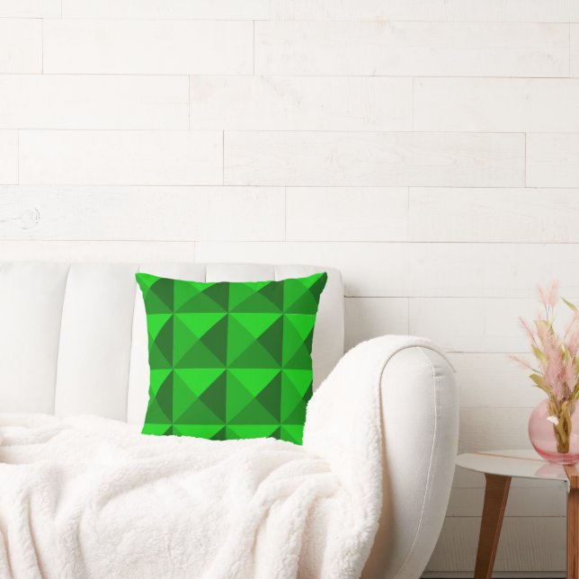 Green Pyramids  Throw Pillow (Couch)