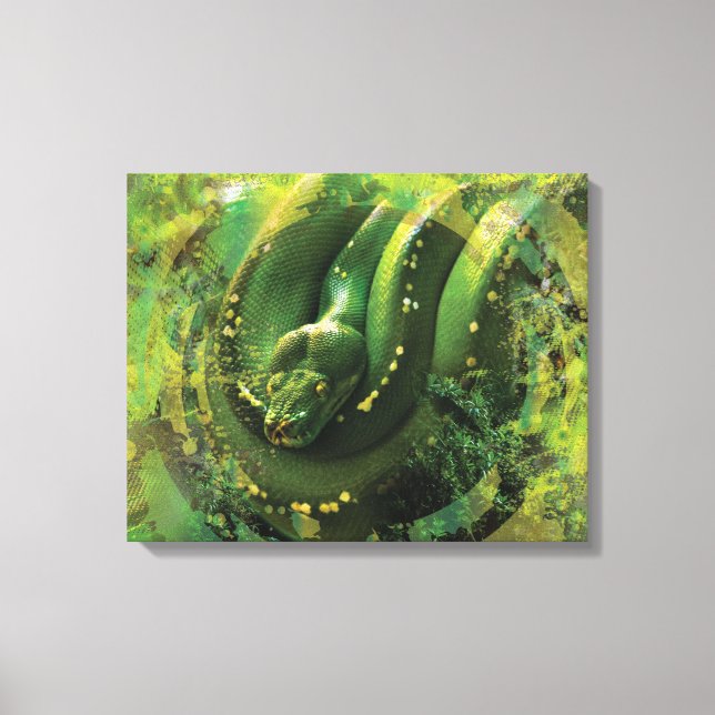 Green Python Boa Constrictor Canvas Print (Front)