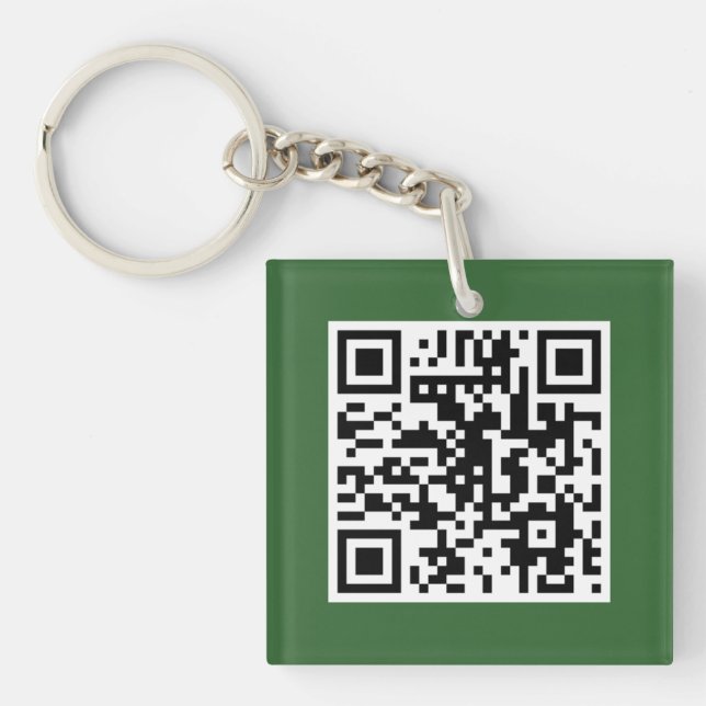 Green QR CODE Custom Key Chain (Front)